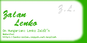 zalan lenko business card